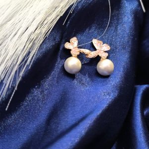 Pearl drop Butterfly earrings