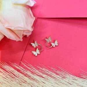 Butterfly drop earrings