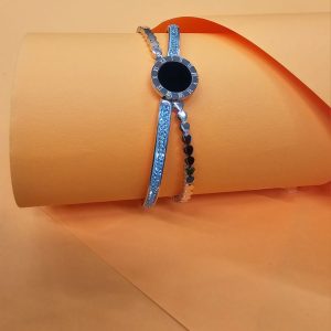 Black Circle Infinity Bracelet